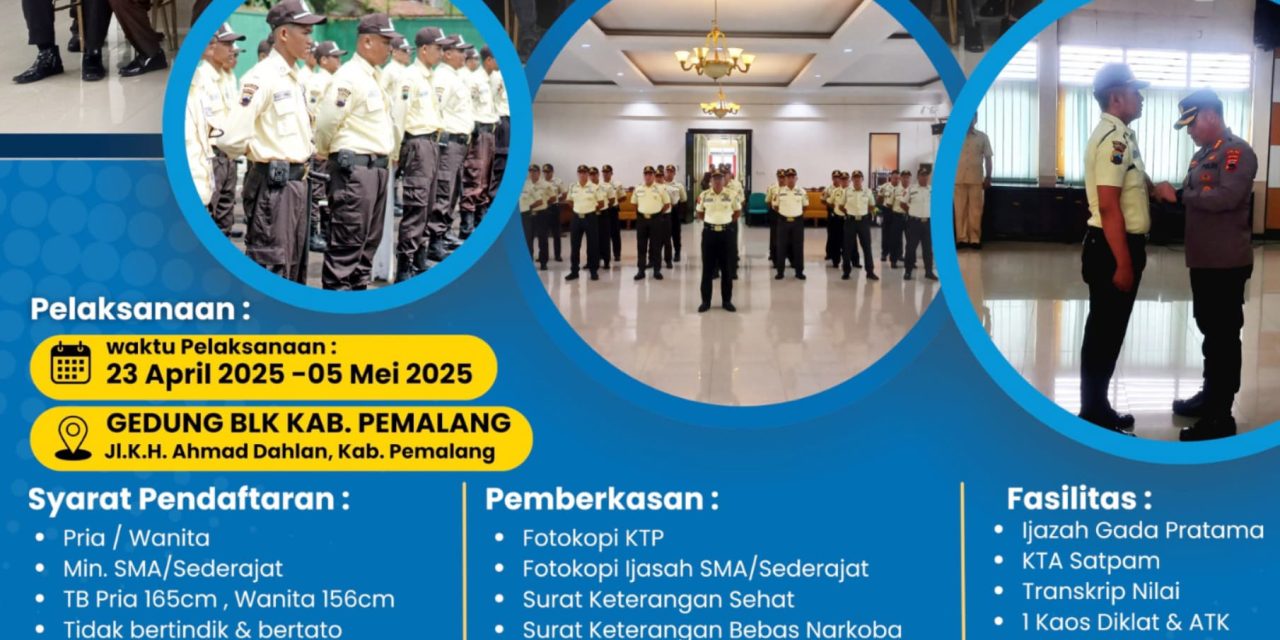 Pendaftaran Diklat Satpam Gada Pratama Tahun 2025 di kota Pemalang