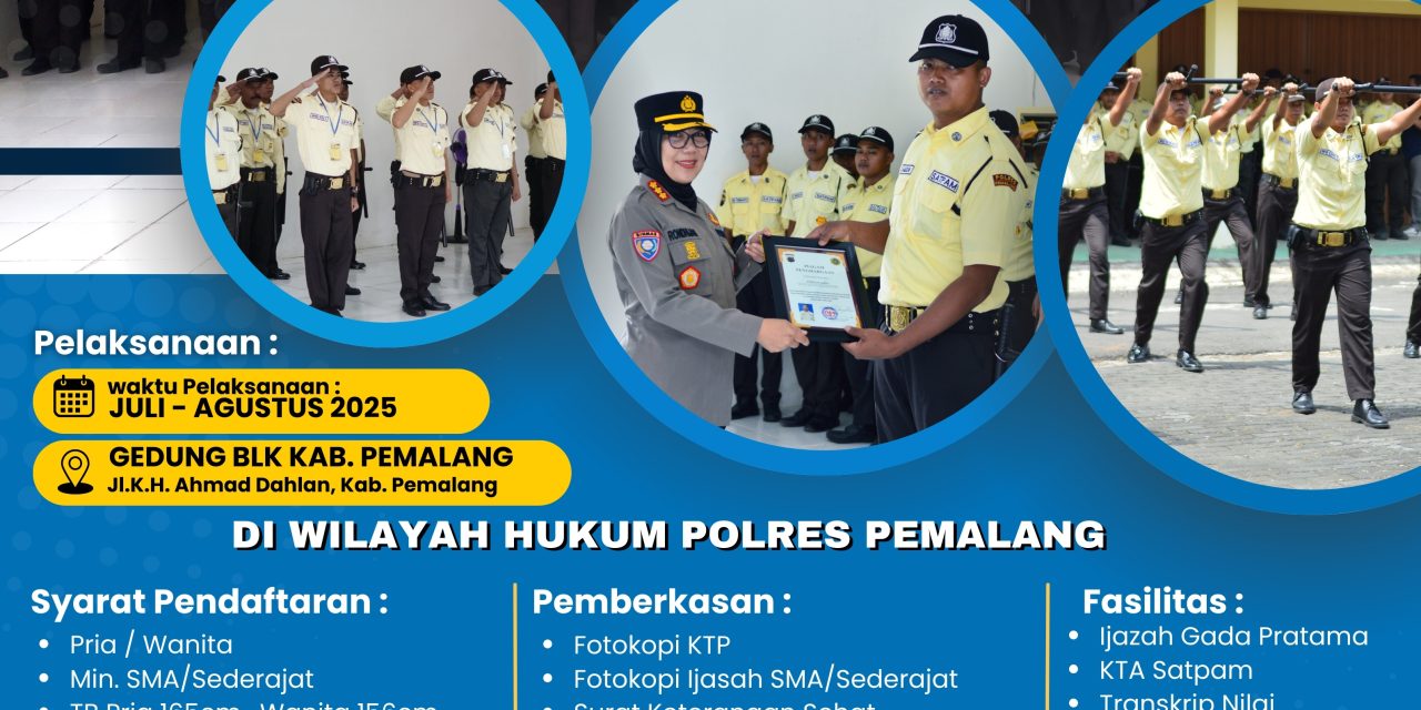 Pendaftaran Diklat Satpam Gada Pratama Tahun 2025 di kota Pemalang